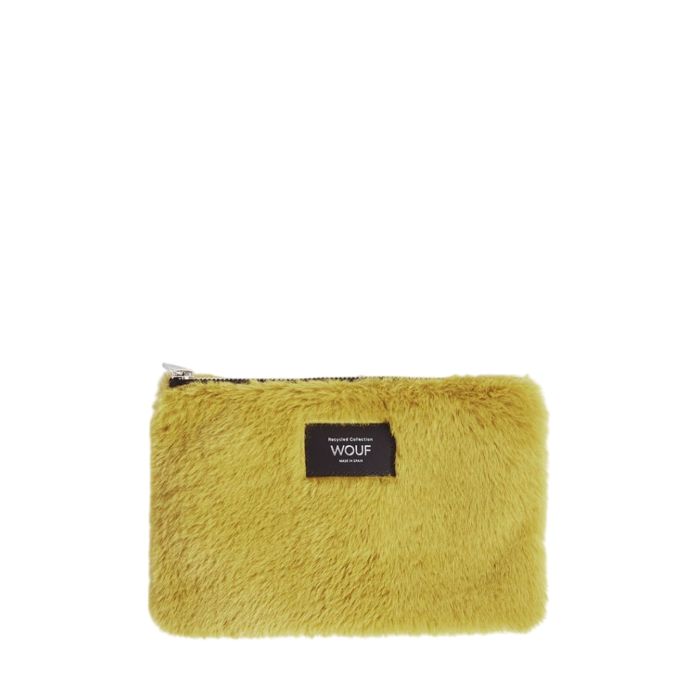Pochette large 22 cm en fausse fourrure Foxie