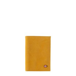 Petit portefeuille Victor en cuir Nubuck Soleil Jaune