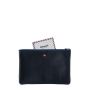 Pochette Camille en cuir UpCyclé 21 cm Lune Bleue