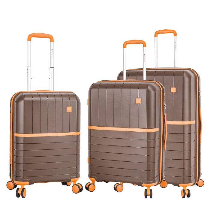 Lot de 3 valises rigides 49403 Extensibles 56, 67 et 78 cm Coffee