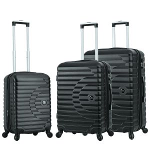 Lot de 3 valises rigides 43303 Extensibles 55, 66 et 76 cm Black