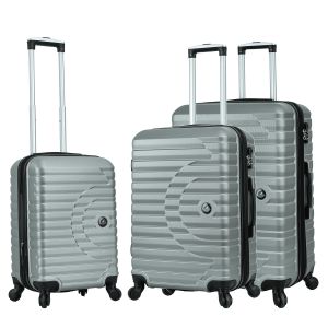 Lot de 3 valises rigides 43303 Extensibles 55, 66 et 76 cm Silver