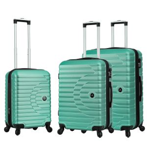 Lot de 3 valises rigides 43303 Extensibles 55, 66 et 76 cm Silver Green