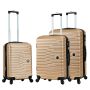 Lot de 3 valises rigides 43303 Extensibles 55, 66 et 76 cm Champagne