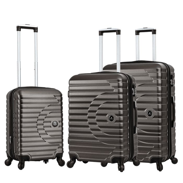 Lot de 3 valises rigides 43303 Extensibles 55, 66 et 76 cm Coffee