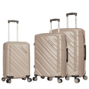 Lot de 3 valises rigides 43903 Extensibles 55, 68 et 79 cm Champagne Lot de 3 valises rigides 43903 Extensibles 55, 68 et 79 cm Champagne