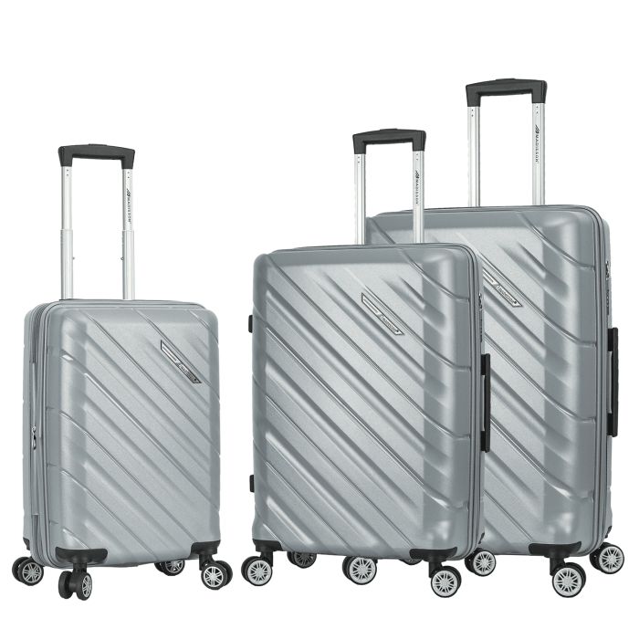 Lot de 3 valises rigides 43903 Extensibles 55, 68 et 79 cm Silver