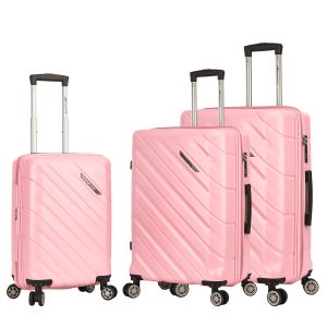 Lot de 3 valises rigides 43903 Extensibles 55, 68 et 79 cm Rose Lot de 3 valises rigides 43903 Extensibles 55, 68 et 79 cm Rose