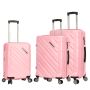 Lot de 3 valises rigides 43903 Extensibles 55, 68 et 79 cm Rose