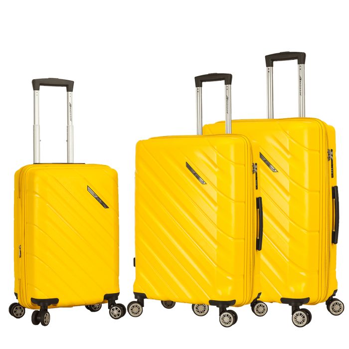 Lot de 3 valises rigides 43903 Extensibles 55, 68 et 79 cm Yellow