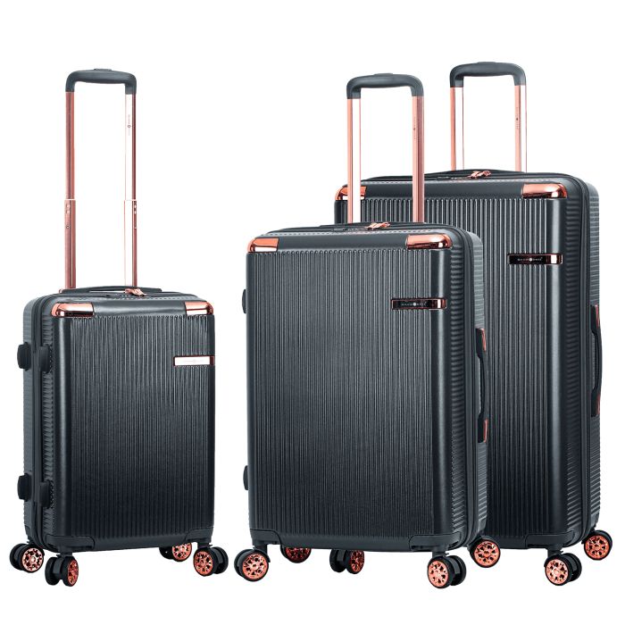 Lot de 3 valises rigides 44303 Extensibles 55, 67 et 77 cm Dark Grey