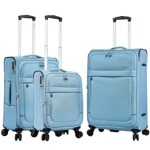 Lot de 3 valises souples 48203 Extensible 55, 67 et 77 cm Sky blue