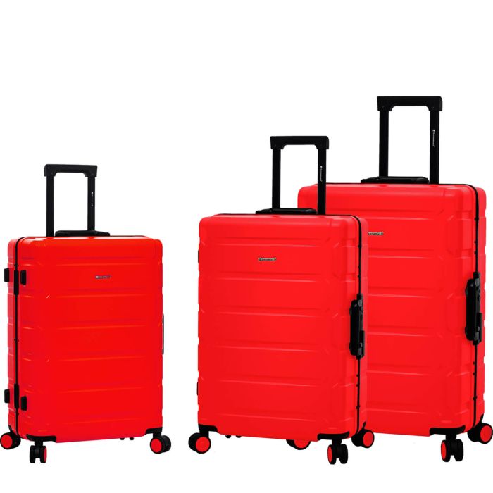 Lot de 3 valises rigides 20503 55, 67 et 77 cm Rouge