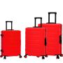 Lot de 3 valises rigides 20503 55, 67 et 77 cm Rouge
