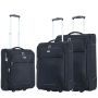 Lot de 3 valises souples S48503 Extensibles 54, 62 et 73 cm Black