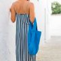 Sac shopping pliable avec pochette 65 cm Blue