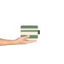 Sac shopping pliable avec pochette 65 cm Olive Stripes