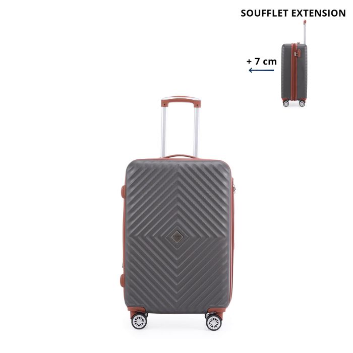 Valise cabine rigide Spring 2.0 Extensible Anthracite