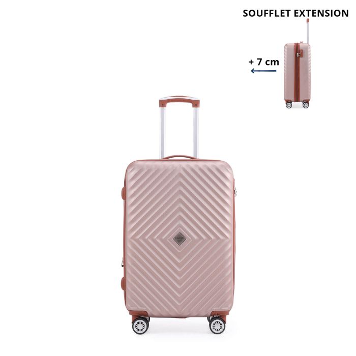 Valise cabine rigide Spring 2.0 Extensible Rose gold
