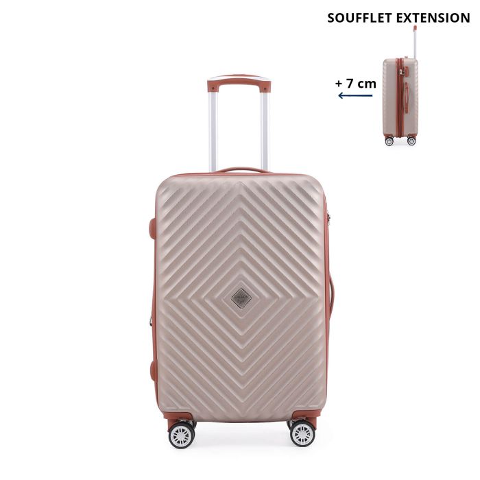 Valise rigide M Spring 2.0 67 cm Extensible Champagne