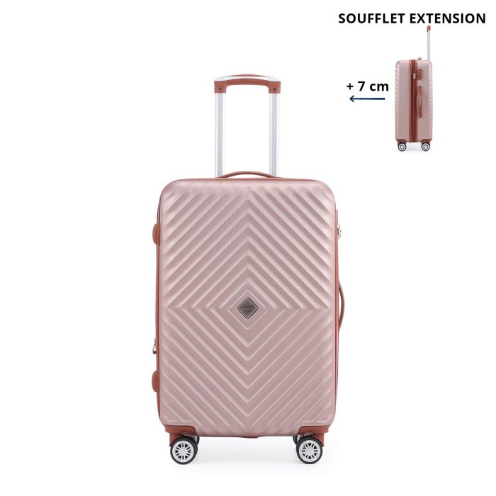 Valise rigide M Spring 2.0 67 cm Extensible Rose gold