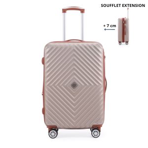 Valise rigide L Spring 2.0 77 cm Extensible Champagne