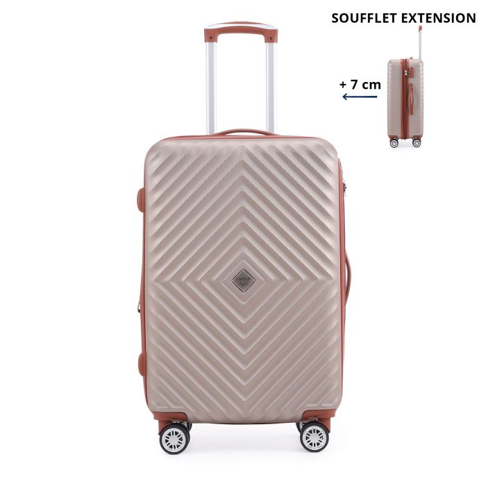 Valise rigide L Spring 2.0 77 cm Extensible Champagne
