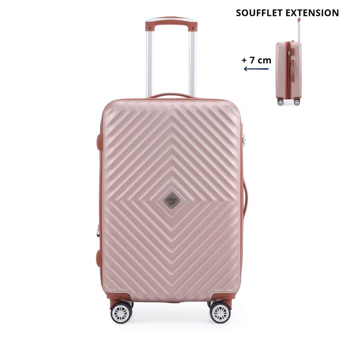 Valise rigide L Spring 2.0 77 cm Extensible Rose gold