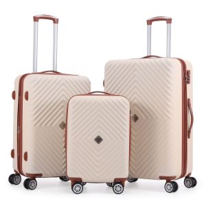 Lot de 3 valises rigides Spring 2.0 Extensibles 55, 67 et 77 cm Crème