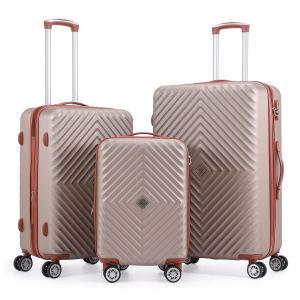 Lot de 3 valises rigides Spring 2.0 Extensibles 55, 67 et 77 cm Champagne