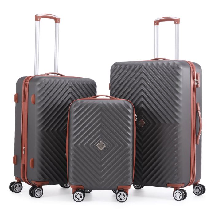 Lot de 3 valises rigides Spring 2.0 Extensibles 55, 67 et 77 cm Anthracite