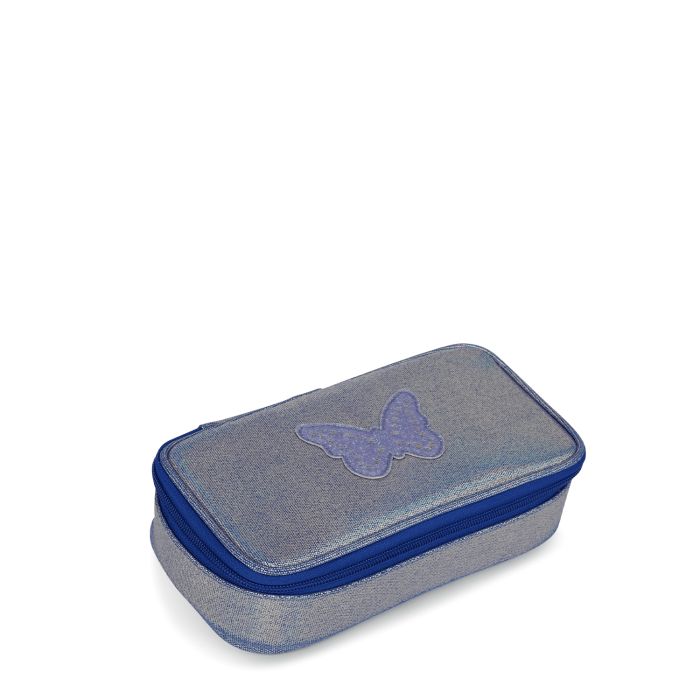 Trousse Simple Blue Iridescent Butterfly 21 cm Bleu