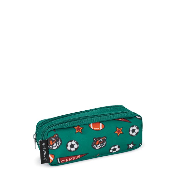 Trousse Double Green Academy 21 cm Vert