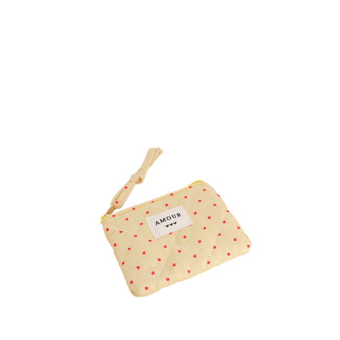 Porte monnaie 11 cm Coeur Jaune