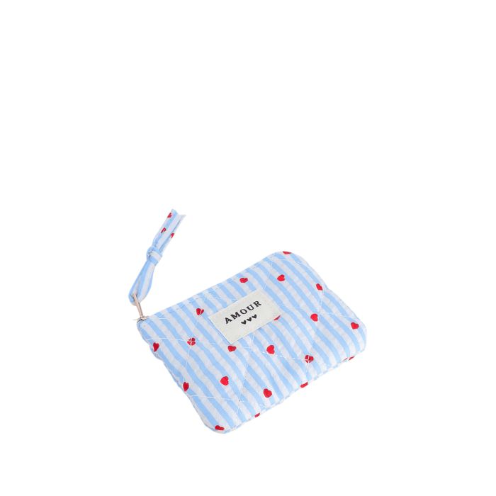 Porte monnaie 11 cm Coeur Bleu