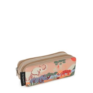 Trousse Double Safari 21 cm Beige