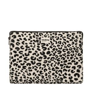 Housse ordinateur Ava S 13 pouces Leopard Ecru