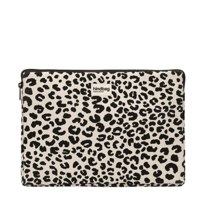 Housse ordinateur Ava S 13 pouces Leopard Ecru