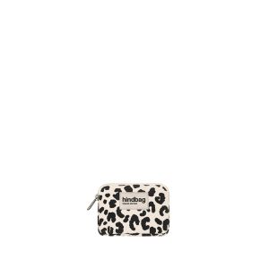 Porte monnaie Lili 13 cm Leopard Ecru