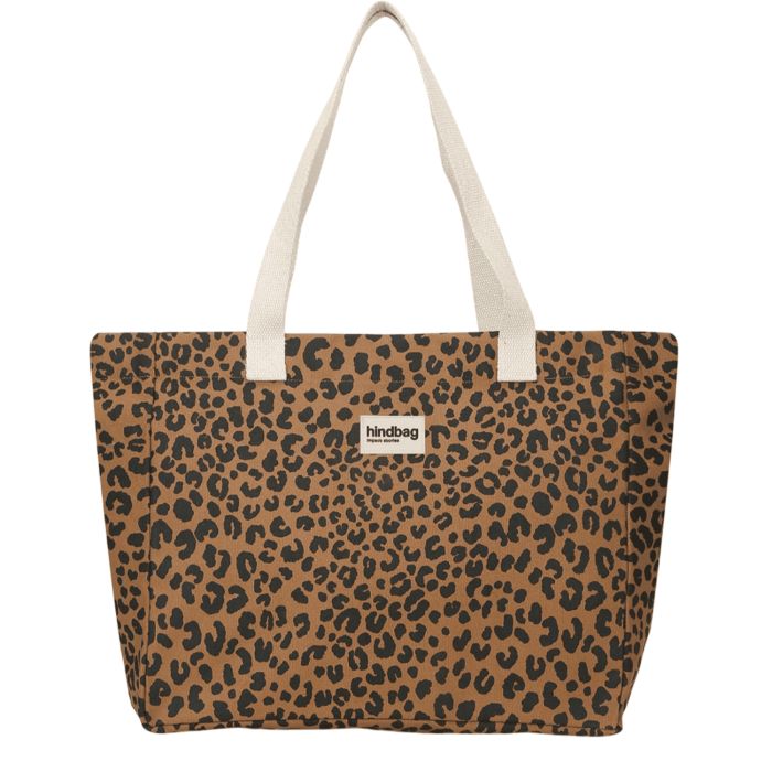 Sac shopping Claude 40cm Leopard Cannelle