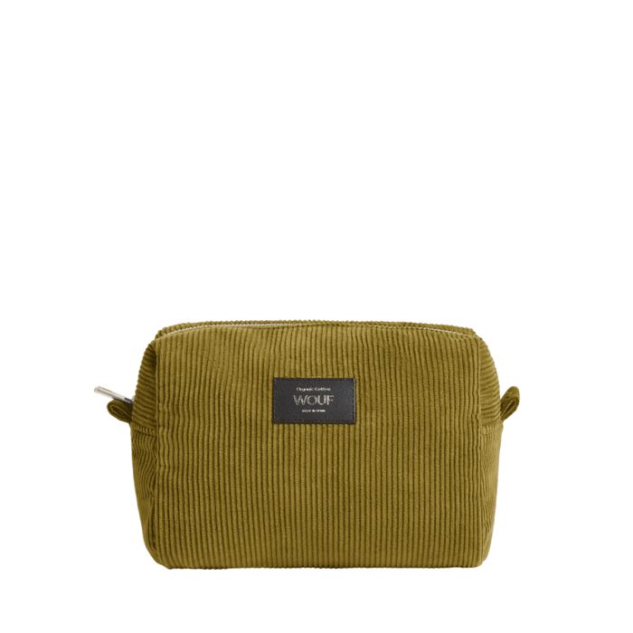 Trousse de toilette large 21 cm Velours Olive
