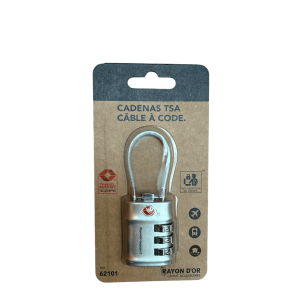 Cadenas TSA à 3 chiffres avec câble 62101 Silver