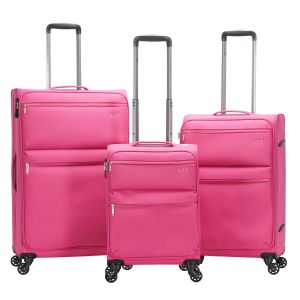 Lot de 3 valises souples 1973 55, 66 et 77 cm Fuchsia
