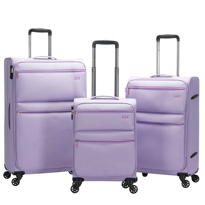 Lot de 3 valises souples 1973 55, 66 et 77 cm Lavande