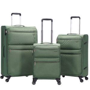 Lot de 3 valises souples 1973 55, 66 et 77 cm Vert