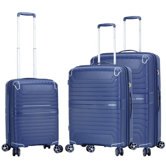 Lot de 3 valises rigides 59103 Extensibles 55, 66 et 76 cm Dark blue