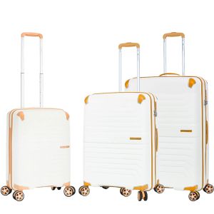 Lot de 3 valises rigides 59103 Extensibles 55, 66 et 76 cm Milky