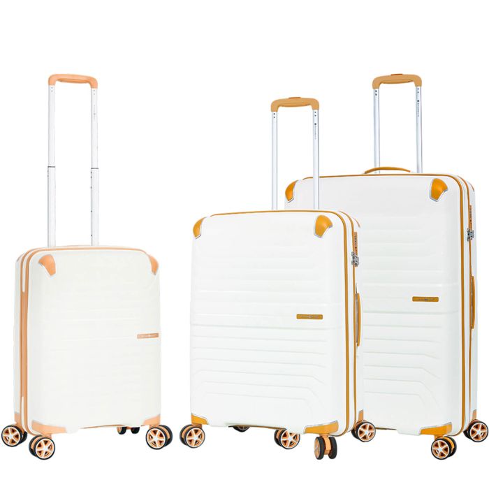 Lot de 3 valises rigides 59103 Extensibles 55, 66 et 76 cm Milky