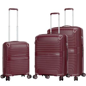Lot de 3 valises rigides 59103 Extensibles 55, 66 et 76 cm Wine red
