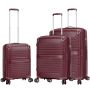 Lot de 3 valises rigides 59103 Extensibles 55, 66 et 76 cm Wine red